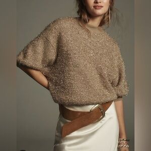 Maeve Textured Tan/Gold  Sweater